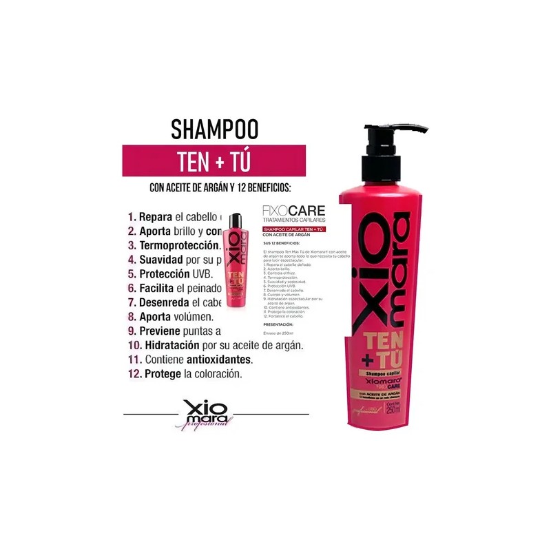 Shampoo Ten + Tu 12 Beneficios Aceite De Argan Xiomara