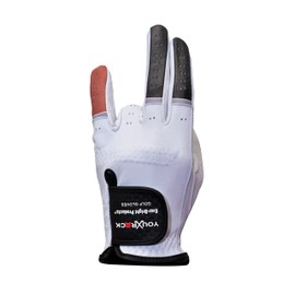 Ever-Bright Men's Golf Gloves OptiColors Premium Leather Golf Gloves .… (Black Brown, Right Large)