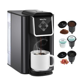 Mecity Coffee Maker 3 in 1 Single Serve Coffee Machine, Compatible with K cup Capsules, Instant Coffee Pot, Tea maker, 6,8,10 Oz Cup, Removable 50 Oz Water Reservoir, 120V 1150W, Dark Grey
