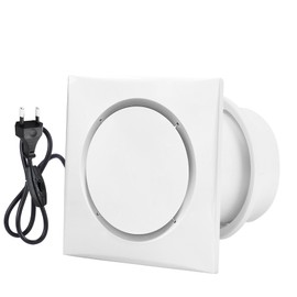 Hose Vary Bathroom Fan 100 mm, Quiet Extractor Fan 10 W 95 m³/h Window Fan Exhaust Air with Switch, Window Mounting Ring, EU Plug for Kitchen, Toilet, Bathroom