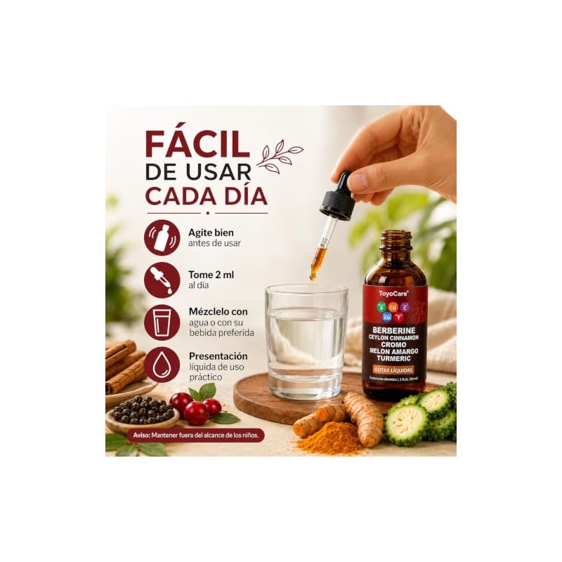 Berberina HCL Líquida, Complejo Herbal, 2 x 60 ml