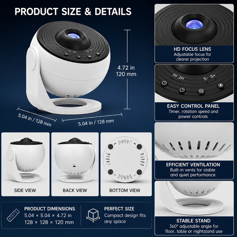 13 Films Galaxy Projector for Bedroom – HD Space Projection