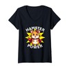 Womens Cute Hamster Power Girl Furry Friend Superhero Star V-Neck