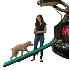 Pet Gear supertraX Ramps for Dogs and Cats, Maximum Traction Surface, Portable/Easy-Fold (No Tools Required), Built in Handle for Travel, 42-71 Inches Long, Supports 150-200lbs, Emerald