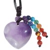 KYEYGWO 7 Chakra Crystal Heart Pendant for Men and Women,