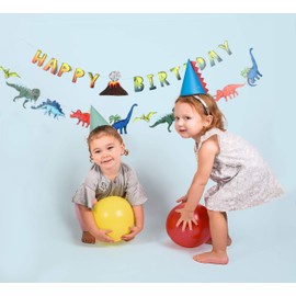 Dinosaur Party Hats | 12 Pack | Dinosaur Spike Birthday Party Hats for Kids | T-rex Birthday Party Supply | Blue and Teal