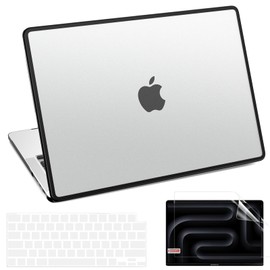 AKIT 3 in 1 Anti-Cracking MacBook Pro 14 inch Case 2026 2025-2021 M5 M4 M3 M2 M1 Pro/Max Chip Model A3427 A3426 A3434 A3112 A3185 A3401 A2918 A2992 A2779 A2442, Anti-Fingerprint Soft TPU Bumper, White