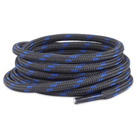 Danraw Stores [Pair] Heavy Duty,Hiking durable round Boot Lace, Shoe Lace classic colours Dot for hiking, Mountaineering running, working, casual (Blue/Dark Grey, 140cm)
