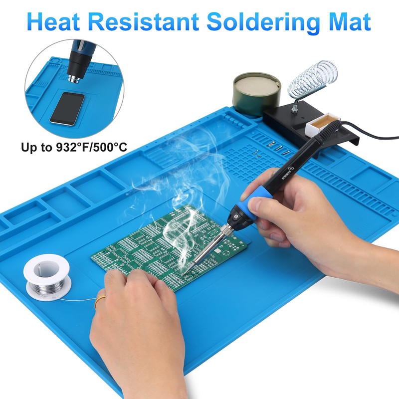 STREBITO Silicone Soldering Mat Electronics Mat, Solder Pad Heat Resistant