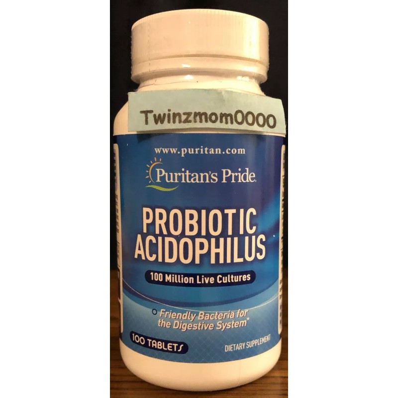 Puritan's Pride Probiotic Acidophilus 100 Million Live Cultures 100 TABLETS