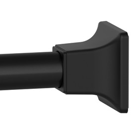 SMODBRODRE Black Shower Curtain Rod, Adjustable 32-80 Inch Tension Spring Curtain Rod No Drilling for Bathroom Kitchen, No Slip, No Rust