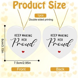 Condolence Ceramic Keepsake - KEEP MAKING HER Proud, Sympathy Gift Heart Hanging Ornament, Remembrance Gifts Condolence Bereavement Keepsake to Honor and Remember Loved Ones