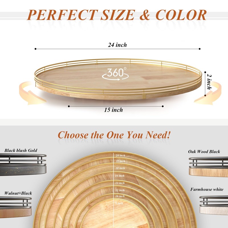 24 Inch Extra Large Lazy Susan Turntable - Premium Solid