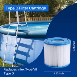 POOLPURE Summer Escapes Replacement Pool & Spa Filter for Type D, Summer Waves P57100102, P57000104 (4 PACK)