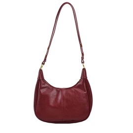 HiTotes Crescent Bag Crossbody Bag for Women Crescent Shoulder Purse Burgundy Fall Bag Leather Hobo Handbag Red Purse Half Moon Bag Dumpling Bag