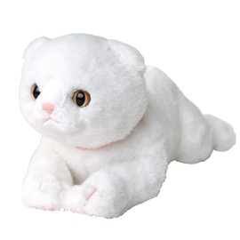 Sun Lemon P-8332 Knee Cat Scottish Fold Plush Animal, White, 6.5 x 4.6 x 14.6 inches (16.4 x 11.7 x 37 cm)
