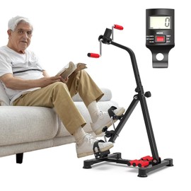 Adjustable Arm Leg Knee Pedal Exerciser for Seniors, Stroke Therapy Equipment for Adults, Portable Home Gym Equipment Mini Exercise Bike Great Gift for Elderly Rehab