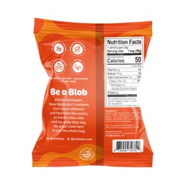 Blobs Gummy Candy 2g Sugar Healthy Gummies - Low Net Carb & Low Calorie - No Sugar Alcohols, Vegan, Gluten Free, No Dyes -1.8 oz per bag (Pack of 6) - Orange Peach Flavor