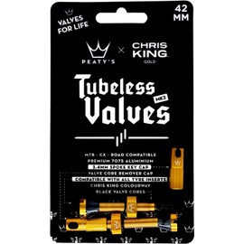 Peaty's x Chris King (MK2) Tubeless Valves, 42mm, Gold