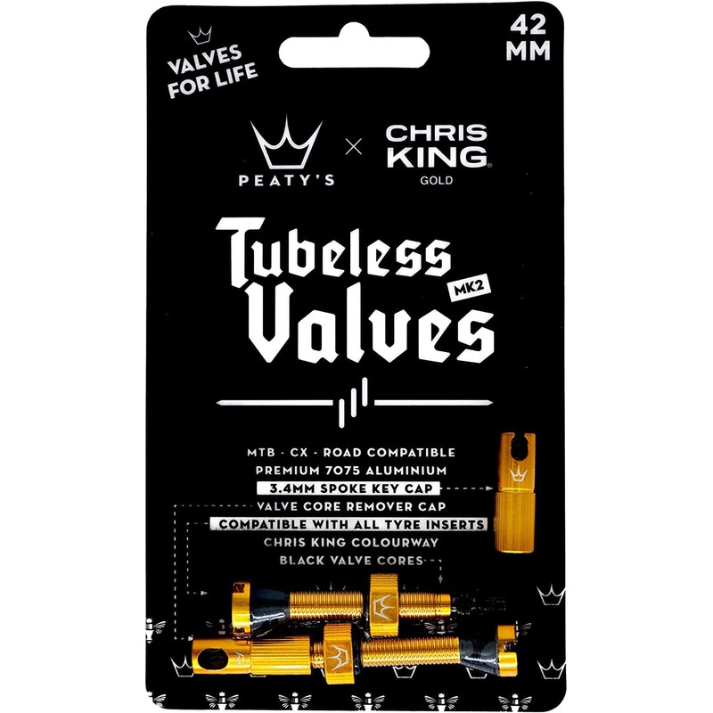 Peaty's x Chris King (MK2) Tubeless Valves, 42mm, Gold
