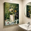 Funny Floral Toilet Paper Canvas Farmhouse Bathroom Framed Ready To