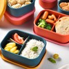 Silicone Bento Lunch Box Rectangle Leakproof 3 Compartment Divided Food