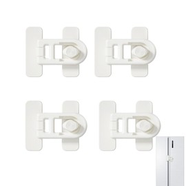 4 Pack Childproof Refrigerator Lock,Child Safety Lock for Baby,Refrigerator Child Lock,Small Refrigerator Door Latch, Oven Baby Proofing, Refrigerator Door Locks for Fridges, Cabinets, Drawers