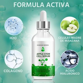 Sérum de Células Madre de Manzana, Tratamiento Regenerador y antiedad para la Piel, Reducción de Arrugas, antioxidante, uniforma el tono de la piel, 30 ml
