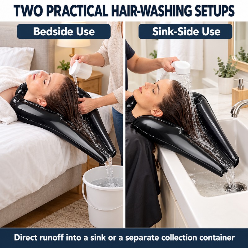 Inflatable Shampoo Basin for Hair Washing – 24-Inch Portable PVC