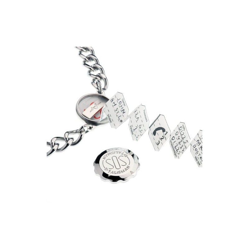 Chrome Plated SOS Talisman Pendant - Christian Cross