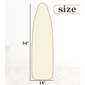 UFETGYG Ironing Board Cover, Full Size Scorch Resistant Padding, Silicone Coating,Elastic Edge, Heavy Duty Iron Pad Covers Standard Boards, 15" x 54" (Yellow)