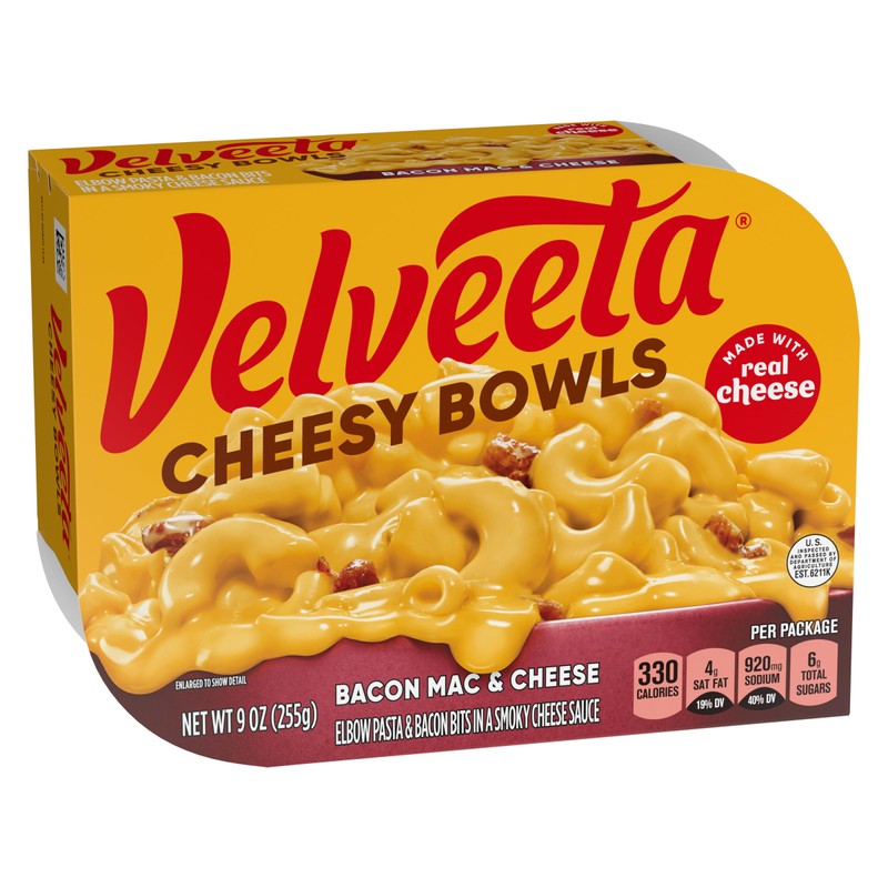 Velveeta Cheesy Bowls Bacon Mac & Cheese Microwave Meal, 9