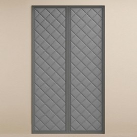 Padded Magnetic Entryway Windproof Curtain, Magnetic Door Draft Blocker Gray (90x210)