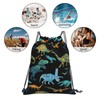 Richugui colorful Bags Drawstring Backpack Cartoon Dinosaur Drawstring Sports Gym