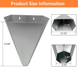 Hipicute Poultry Restraining Cone Medium Size,Galvanized Steel Chicken Killing Cone for Butchering Chicken Birds Turkeys Up to 8 Pounds, Flat-Back Poultry Killing Cone, Easy to Clean M Size