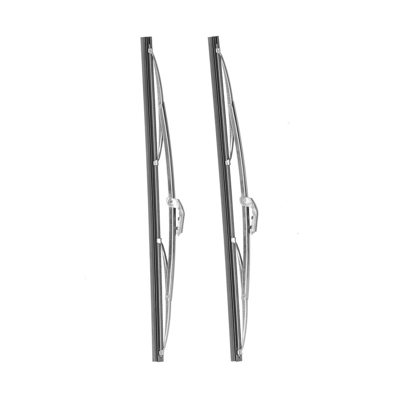 12in/30.48cm Front Windshield Wiper Blades Stainless Steel Polished Silver Universal