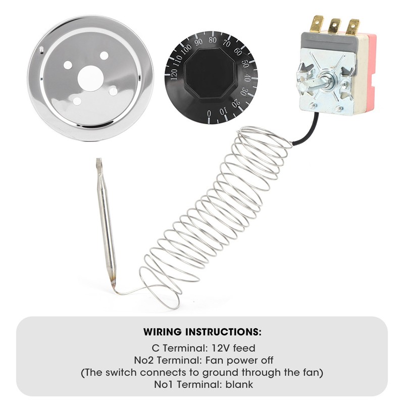 0-120°C Temperature Control Thermostat Radiator Fan Switch Universal Auto Parts