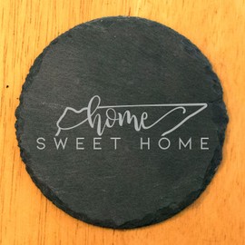 Tennessee Home Sweet Home Coasters - Round Slate - set of 8