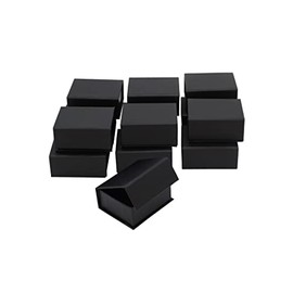 Paquete de Cajas Magnéticas del No. 2 Para Joyería Y Regalo Forrada en Papel "Negro" Mate Texturizado | (Paquete con 12 Piezas)