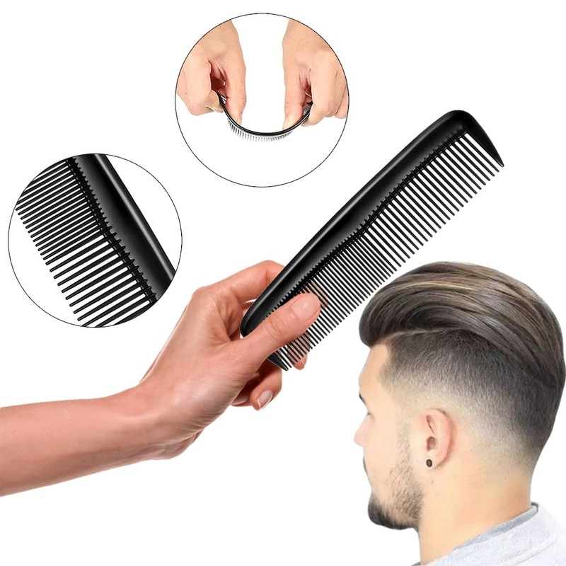 FTONOM5 2 Pcs Pocket Plastic Hair Combs Fine and Standard