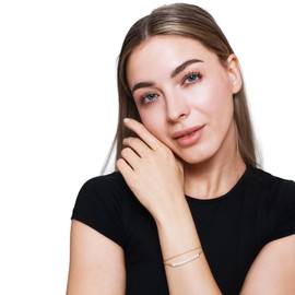 Heideman Tony Women's Bracelet Stainless Steel Silver Gold Rose Gold Coloured Polished Bracelet for Women with Pearl White Rose Gold-Plated, Stainless Steel, Pearl