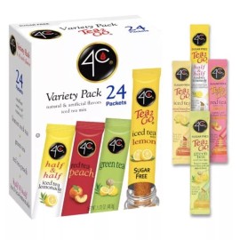 4C (24 Packets) 4C Totally Light 2 Go Drink Mix, Variety