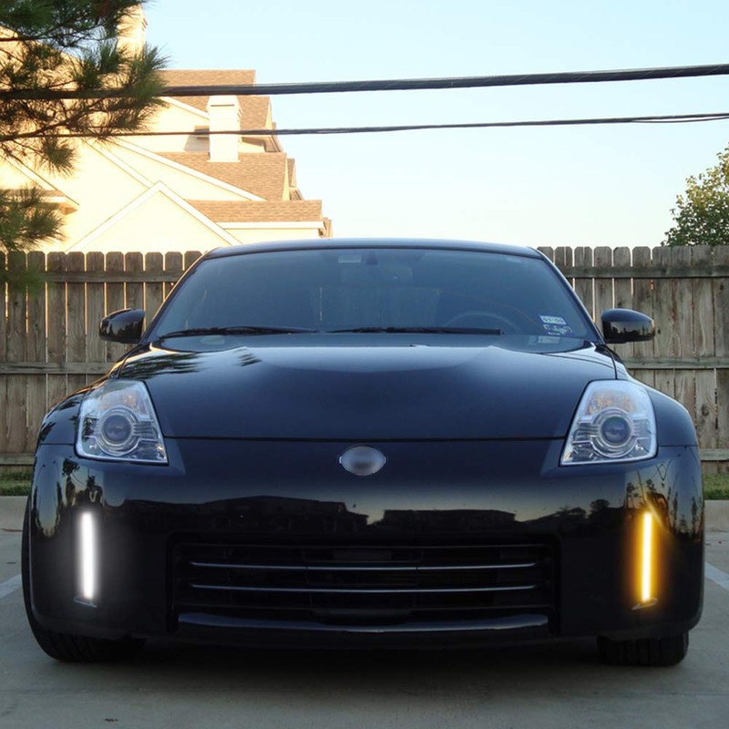 GTINTHEBOX LED Front Bumper Switchback Amber/White Daytime Running Lights with