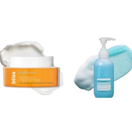 Bliss Bliss Bright Idea Eye Cream + Fab Foaming 2-in-1 Cleanser - Cleanse and Brighten - 2 Step Skincare - Clean, Vegan, and Cruelty-Free