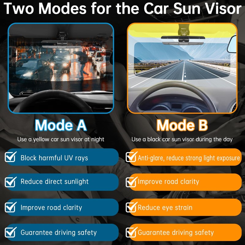 DOOUBAO Sun Visor Extender for Car, 2 in 1 Day