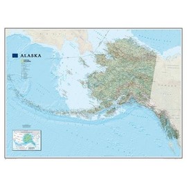National Geographic: Alaska Wall Map - Laminated (40.5 x 30.25 inches) (National Geographic Reference Map)
