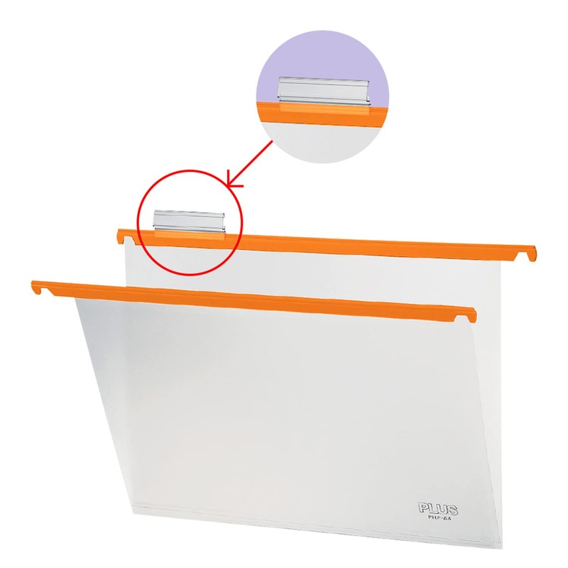 PLUS Hanging Folder, PP Hanger Folder, 5 Pieces, Orange x