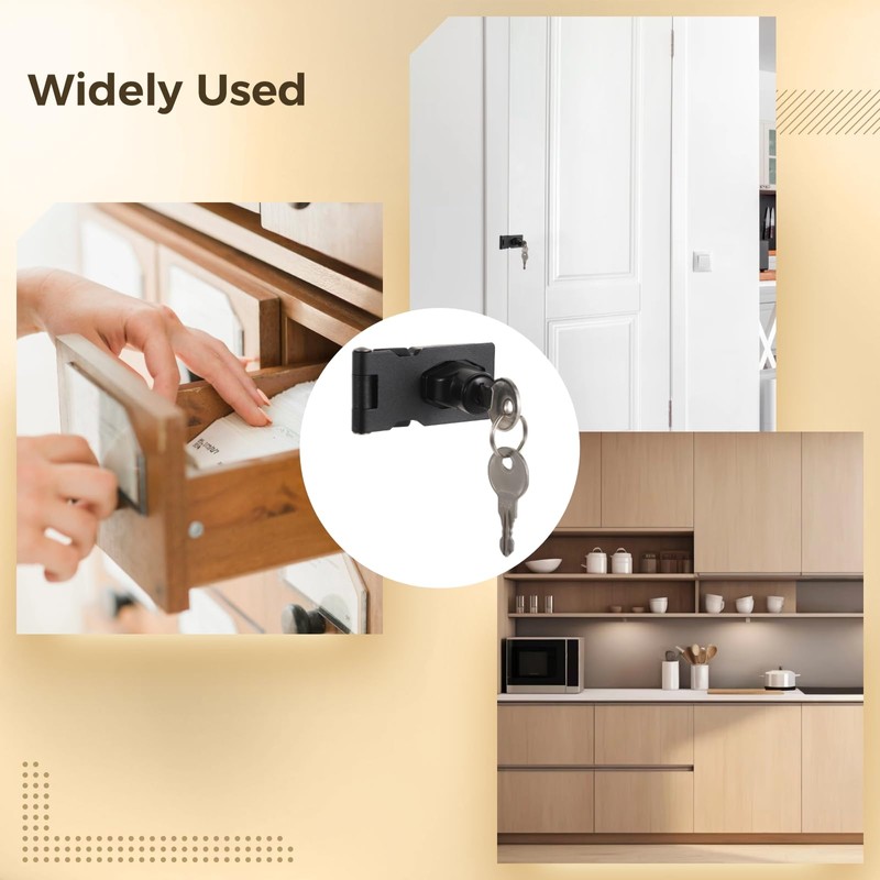 6 Pcs Hasp Locks with Keys, Twist Knob Keyed Locking
