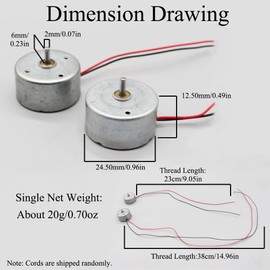 2Pcs DC Mini Motors, 3V-5V DC Generator Motor for DIY Models