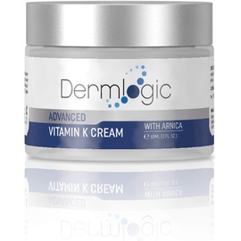 Dermlogic Vitamin K Cream- Moisturising Bruise Healing Formula. Dark Spot Corrector for Bruising, Spider Veins & Broken Capillaries. Reduces Under Eye Dark Circles, Fine Lines, Puffiness, Wrinkles with Arnica